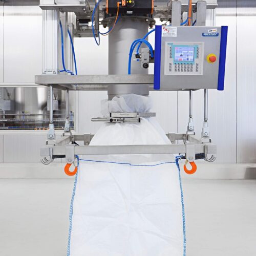 Daxner Big-Bag Befüllstation in der Basisausführung, mit Metallseparator, Steuer- und Bedieneinheit Big bag loading system in basic version, with metal separator, controller and operating unit