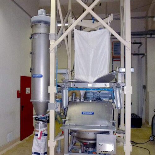 Daxner big bag handling discharge systems combined bag dump big bag discharge station