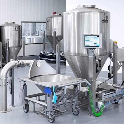 Daxner Entleersystem discharge station container handling