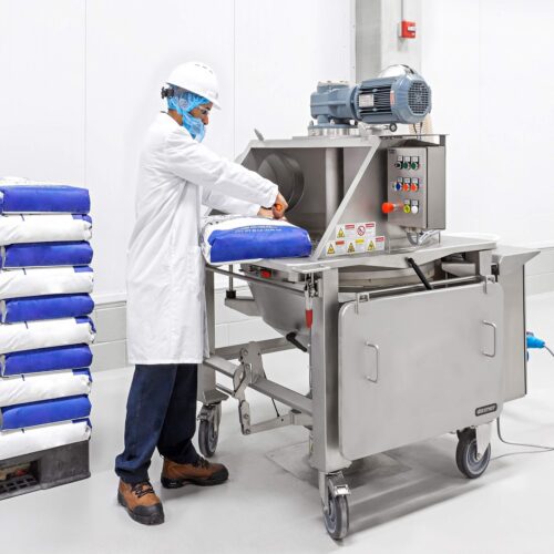 Daxner Sackaufschüttung Kontrollsiebmaschine Vib&Press Produktaufgabesysteme