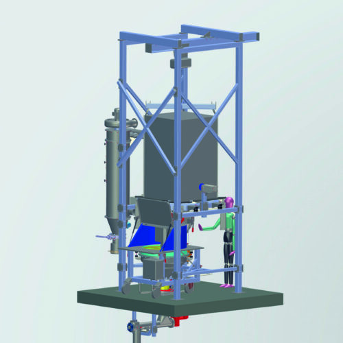 Daxner big bag handling discharge systems combined bag dump big bag discharge station