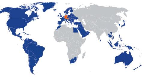 Map showing Daxner's partners worldwide